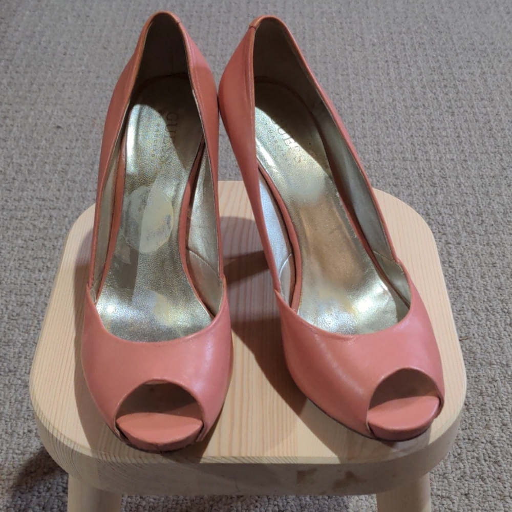 Peep toe high heels